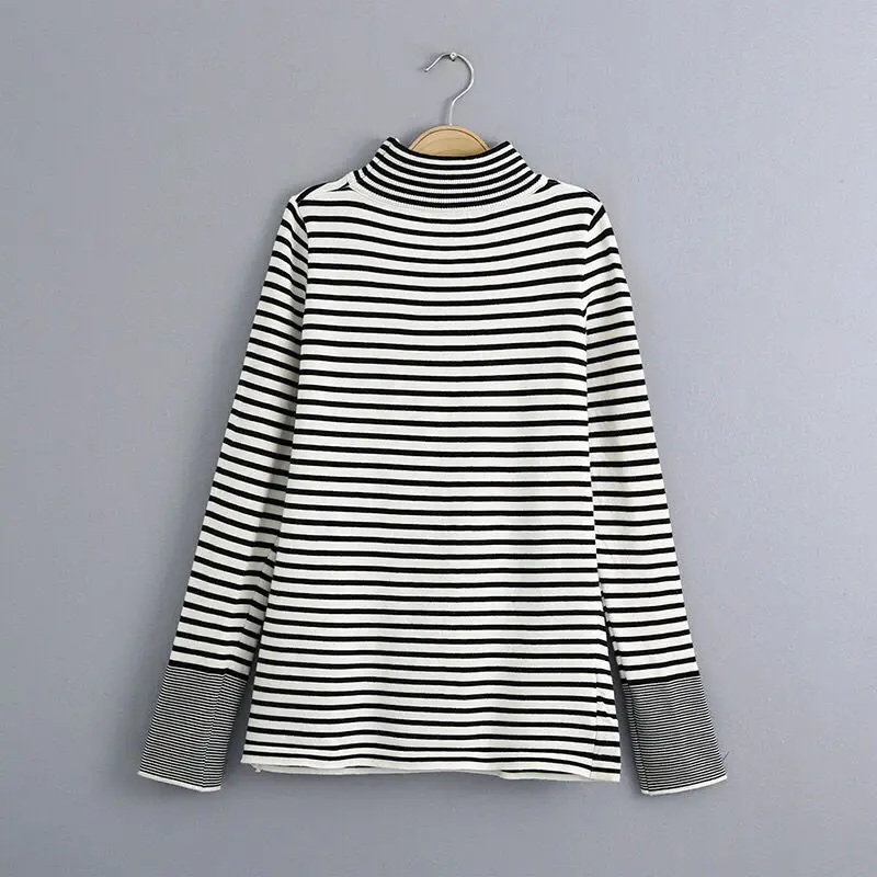 

Spring and autumn new striped knitwear women's 2021 loose and easy to match