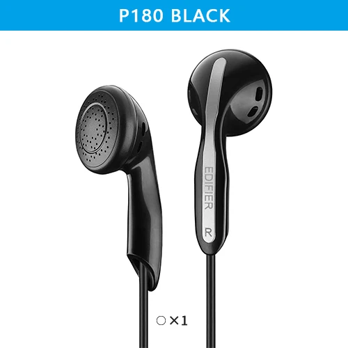 P180 Black Наушники EDIFIER P180 с простым управлением музыкой и принимать звонки через встроенный провод micremote без запутывания включает наушники из губки - Цвет: P180 Black