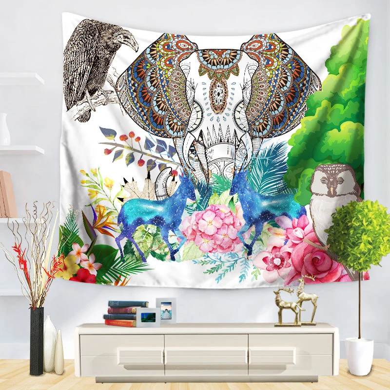 Настенный гобелен ковер с рисунком слона настенный подвесной пляжный полотенце