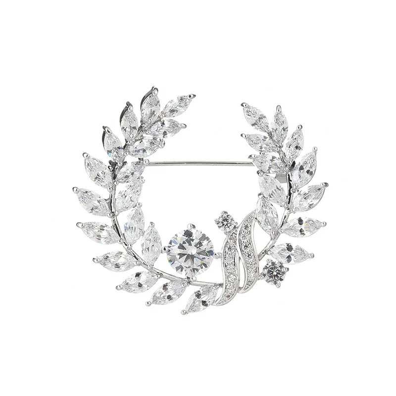 

UXN419 925 Sterling Silver zircon Brooch women's suit coat Brooch Pin