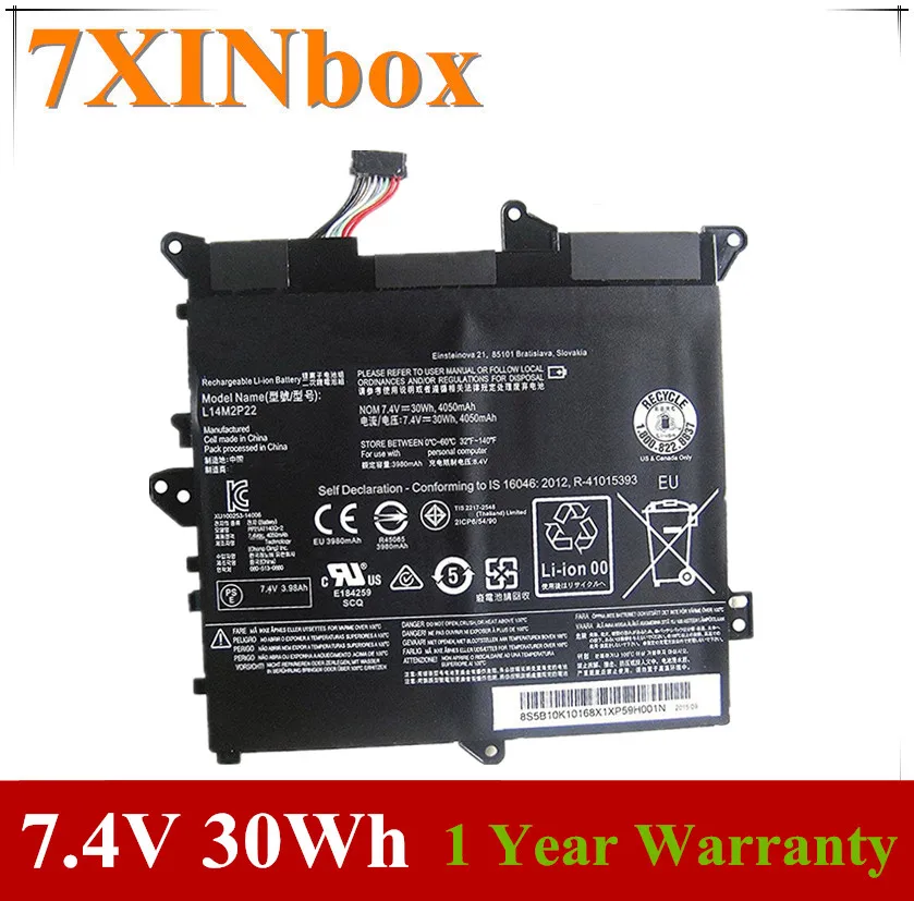 7xinbox 7 4 V 30Wh оригинальный L14M2P22 Аккумулятор для ноутбука Lenovo Flex 3 1120 1130 80lx001струкция
