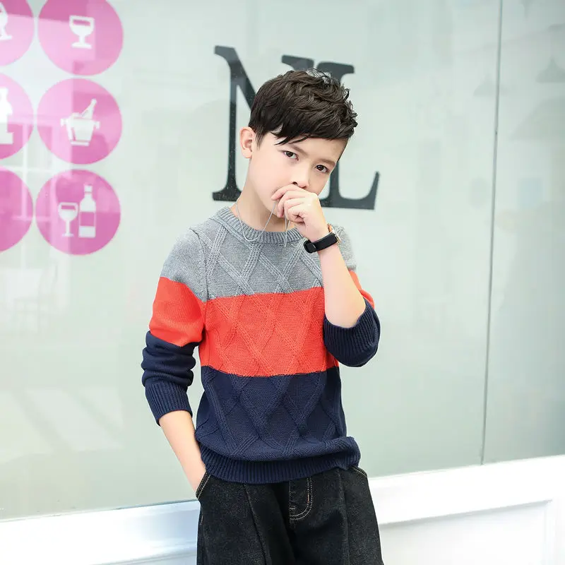 Детский вязаный свитер для мальчика ясельного возраста Детские повседневные