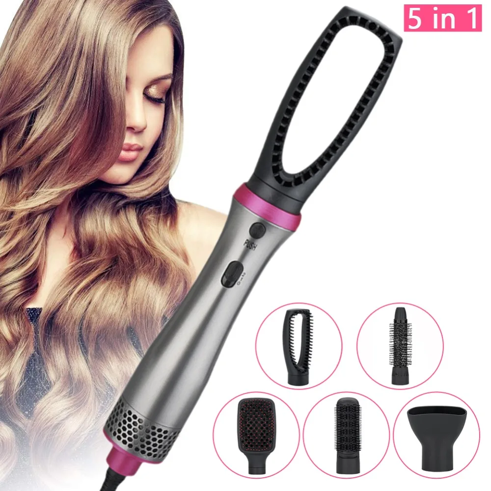 5 в 1 многофункциональный фен Volumizer щеточный валик вращается Styler гребень для укладки выпрямления волос щипцы для завивки влажное сухое использование