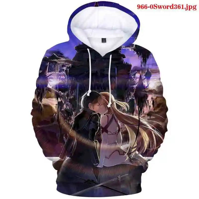 

Anime Sword Art Online Men 3d Hoodie 2021 Winter New Sweatshirts Women Funny Hoodies Sword Art Online Oversize Men-Pullovers