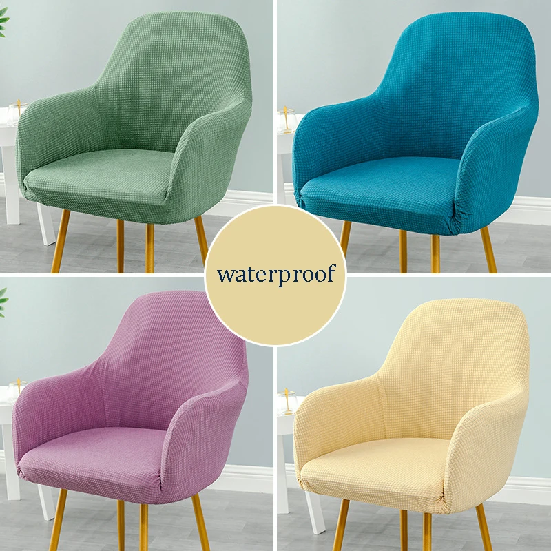 Простой эластичный чехол на стул с высоким подлокотником в скандинавском стиле