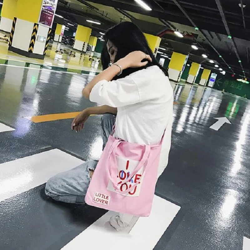 

Korean Version Of The New Literary Portable Student Bag Simple And Versatile Shoulder Canvas Messenger Bag Fashion Shopping Bag
