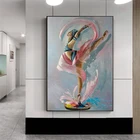 Абстрактная масляная живопись балерины на холсте, плакаты и принты, танцевальная балерина, настенное искусство, декоративная картина для декора гостиной