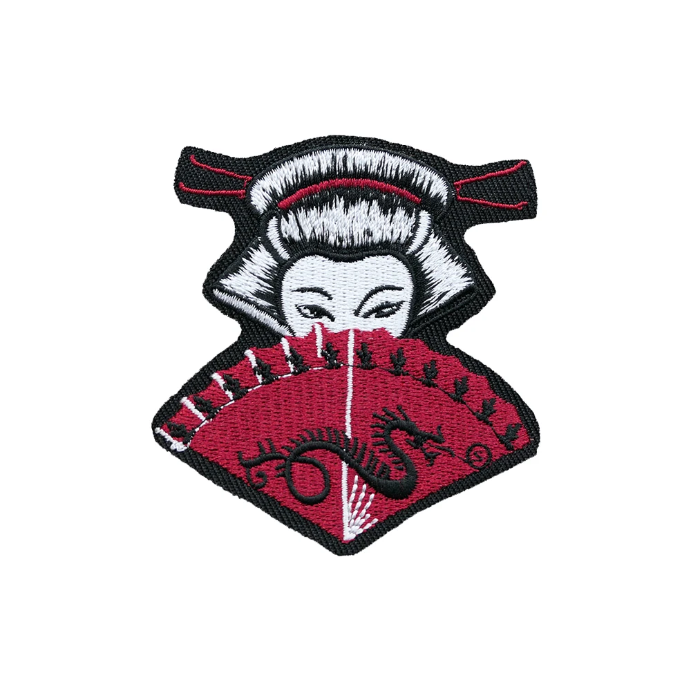 Японская культура искусственная вышивка гейши нашивки для одежды дешевые