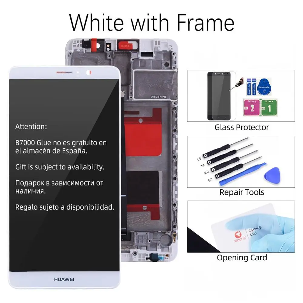White with Frame 5,9 '' ЖК-дисплей для huawei mate 9, сенсорный экран с рамкой, дигитайзер для huawei mate 9, ЖК-MHA-L29, запасные части - Цвет: White with Frame
