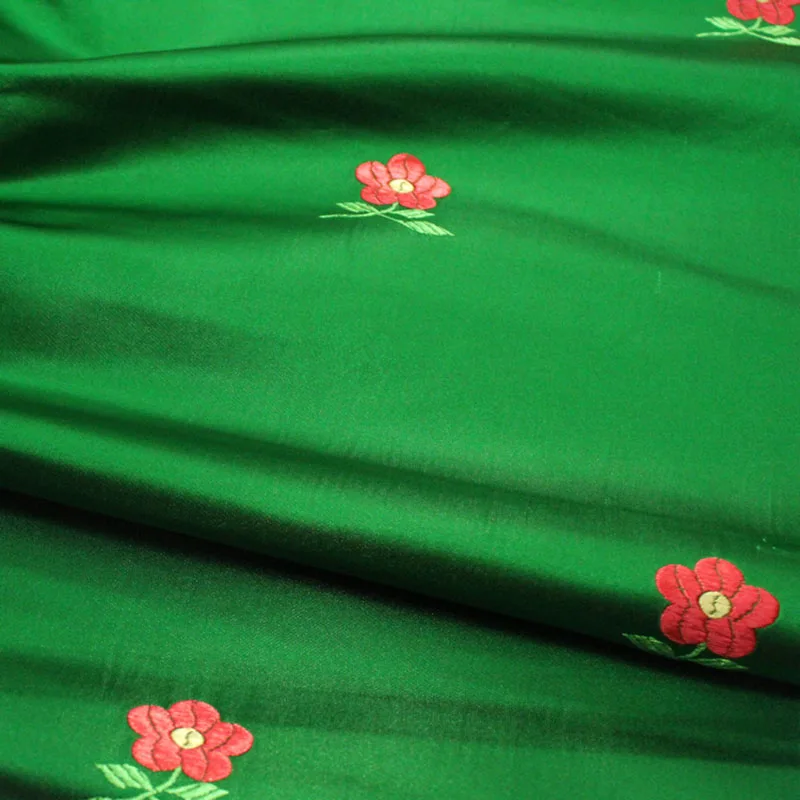 Зеленый жаккардовые гобелены атлас Cheongsam 3D жаккардовая парчовая ткань для платья