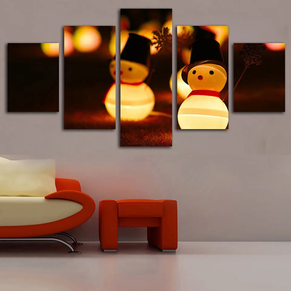 Living Room Wall Art Pictures HD Printed 5 Piece/Pcs Light Christmas Toy Modern Painting On Canvas Home Decor Poster Framework | Дом и сад