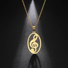 Колье-чокер из нержавеющей стали Teamer Music Note, с музыкальным символом орального круга, вечерние ювелирные изделия, подарки