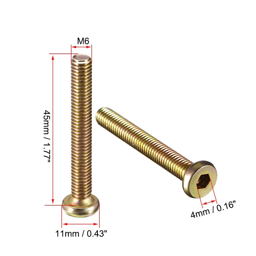 20 шт. гайки для мебели оцинкованные шестигранные головки приводные винты с