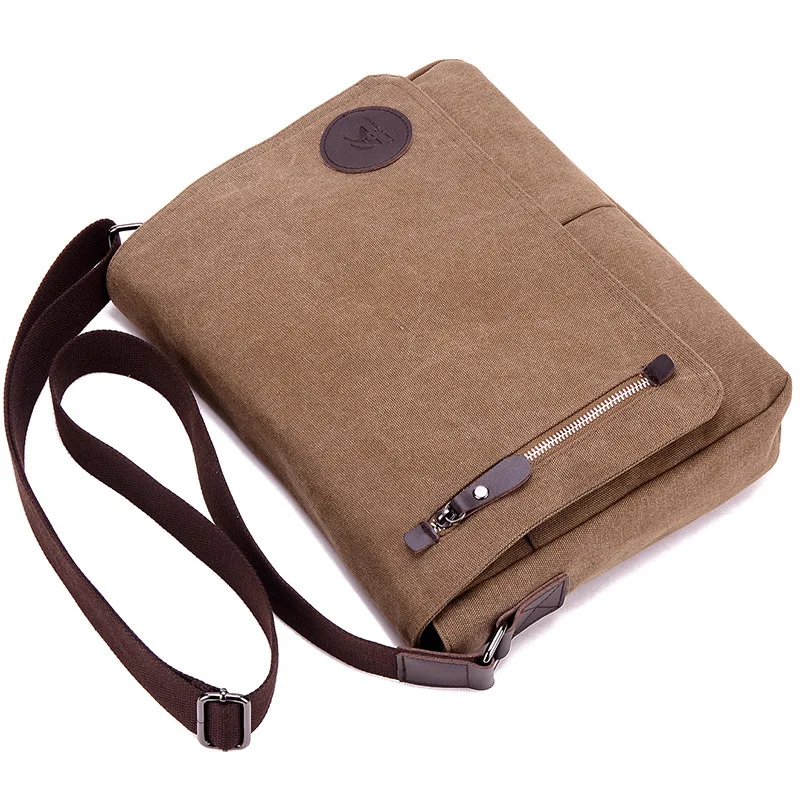 

Brand Canvas Men Messenger bag Casual Envelope ipad bag women zipper Crossbody bags Vintage waterproof man Shoulder Bags Black