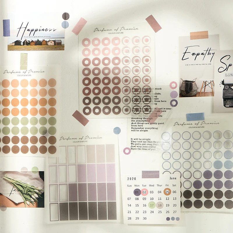 

Infeel.me 3 Sheets/pack Decorative Stickers Scrapbooking Notebook Stickers DIY Note Paper Sticker Flakes Stationary Office