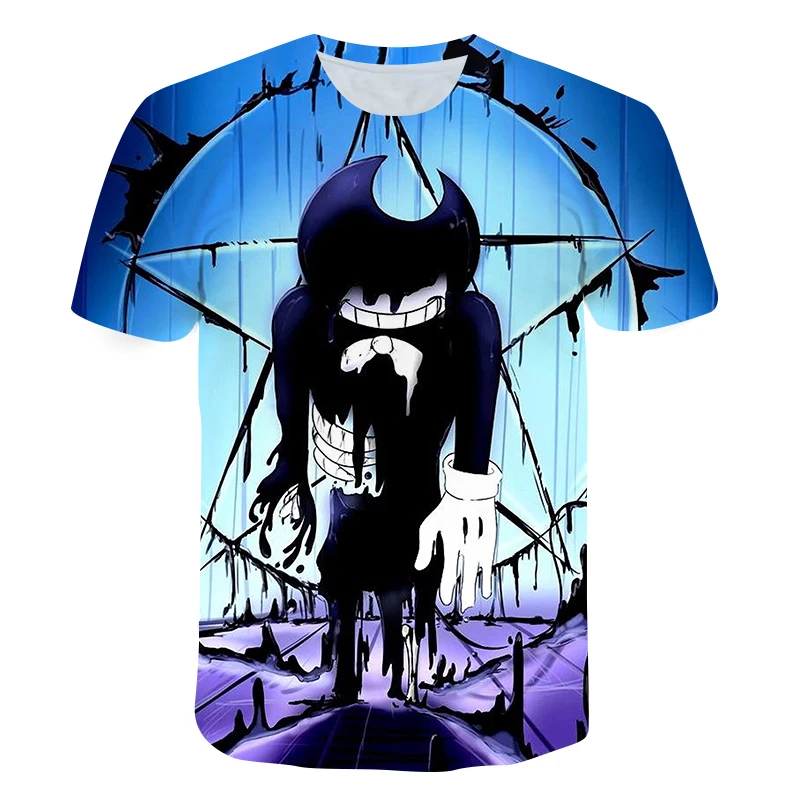 

2021 Fashion Summer Harajuku Style Game T-Shirt Children Clothes Bendy And The Ink-Machines 3D TShirt Football Shirts Boys/Girls
