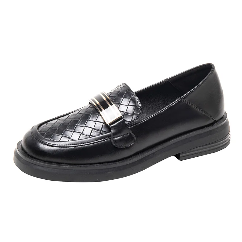 

2021 Autumn Women flats Oxford Shoes Buckle Slip on Shoes Buckle Loafers Sewing Leather Casual Shoes For Female zapatos mujer