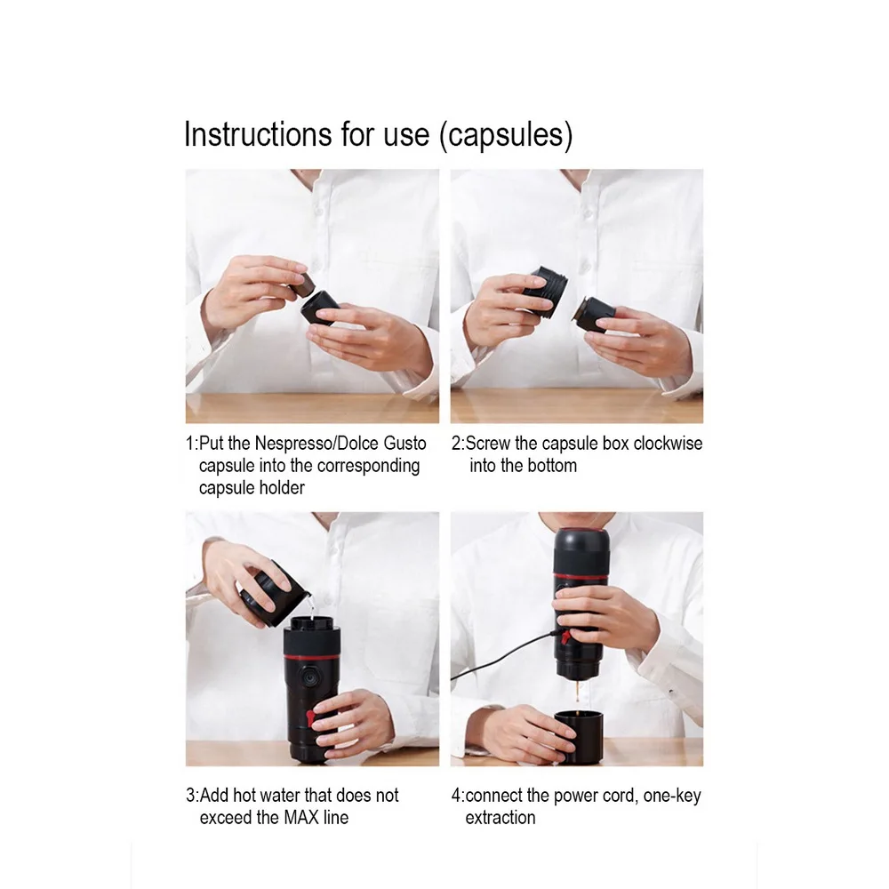 Портативная Автомобильная кофейная чашка с USB зарядкой кофемашина Капсульная