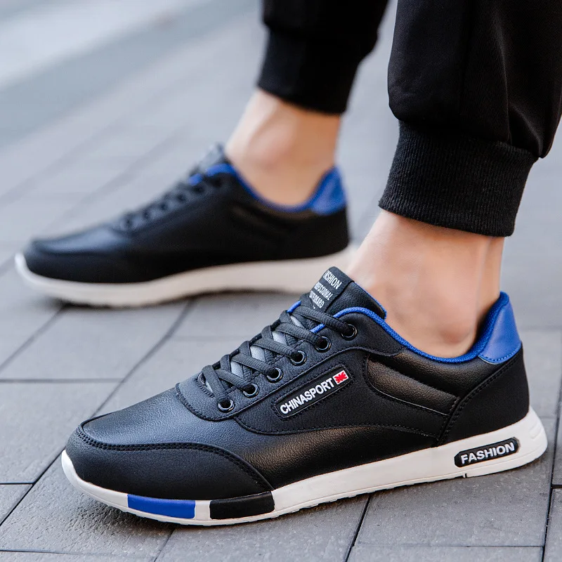 

2021 New Spring Leather Men's Shoes Sports Shoes Sneakers Men's Casual Trendy Shoes Couple Large Size Shoes