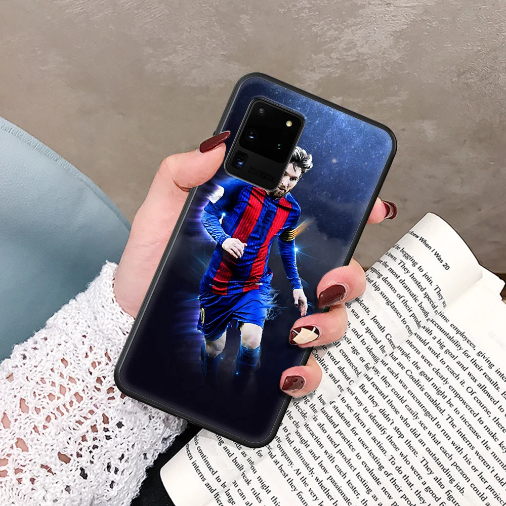 

Messi Soccer Football 10 Phone Case For Samsung Galaxy Note S 8 9 10 20 Plus E Lite Uitra black Waterproof Soft Cover Painting