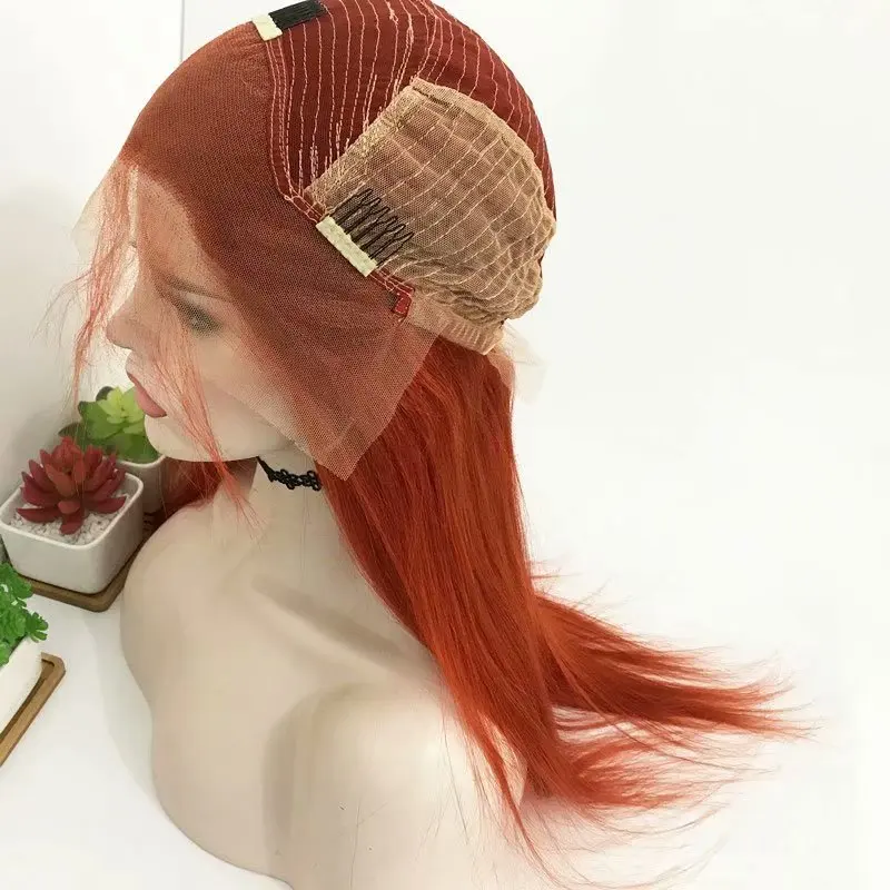 

613 Colored Orange Ginger Lace Front Human Hair Wigs Colored Wigs For Women Brazilian 13x4 Lace Frontal Wig