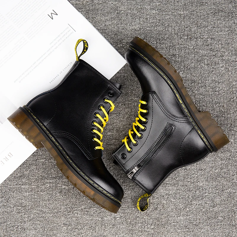 Новые зимние мужские ботинки из натуральной кожи винтажные повседневные