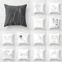 fashion waist throw pillows covers minimalist style pillowslip pillowcase square geometry polyester car decor home supplies