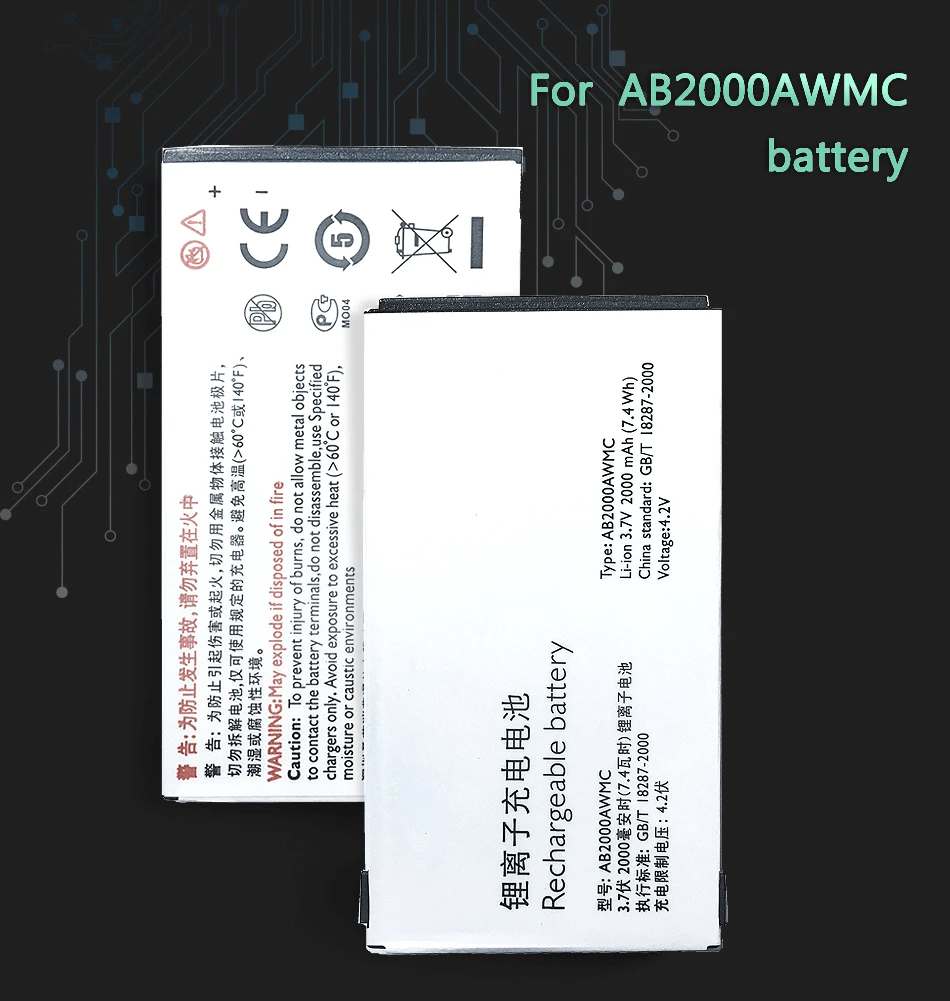 Для мобильного телефона PHILIPS Xenium X501 X513 X523 X130 X623 X3560 CTX130 CTX523 CTX513 мобильного телефона Батарея AB2000AWMC AB2000FWML 2000 ма-ч