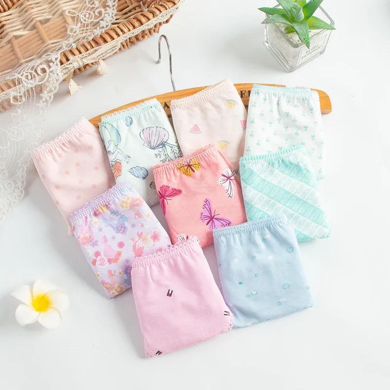 12 шт./лот Нижнее белье для девочек Трусы маленьких детей Короткие детские трусы