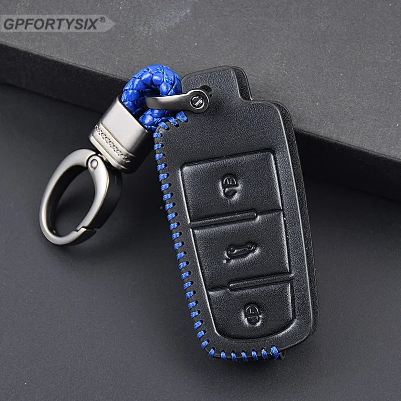 Кожаный чехол для автомобильного ключа ключей Volkswagen VW Polo Golf Passat Touareg тигуан Жук Bora