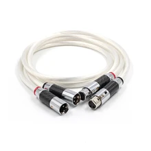 High Quality Hifi Pair XLR Cable Pure 7N OCC Silver-plated Audio Cable With Top Grade Carbon fiber XLR Plug