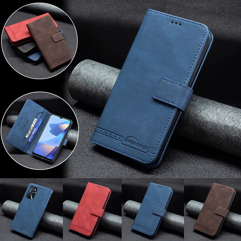 

Leather Case For OPPO A94 A93 A92 A74 A72 A55 A54 A53S A52 A16 A15 A7 F19 Pro Plus Realme C25 C21 C20 C15 C12 Reno 5F 5Z Cover