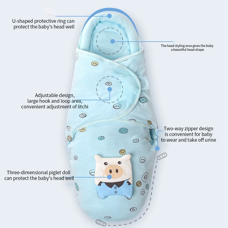 

Baby Sleeping Bag Cocoon Summer Sleep Sack Blanket Cotton Spring Diaper Pillow New Born Girl Swaddle Sleepsack Portable Bedding