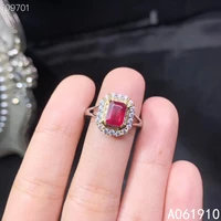 kjjeaxcmy fine jewelry 925 sterling silver inlaid natural ruby gemstone female ring support detection trendy