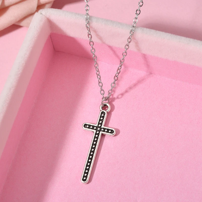 Узор колье религия Египетский Анкх ожерелья с распятием подвески из нержавеющей