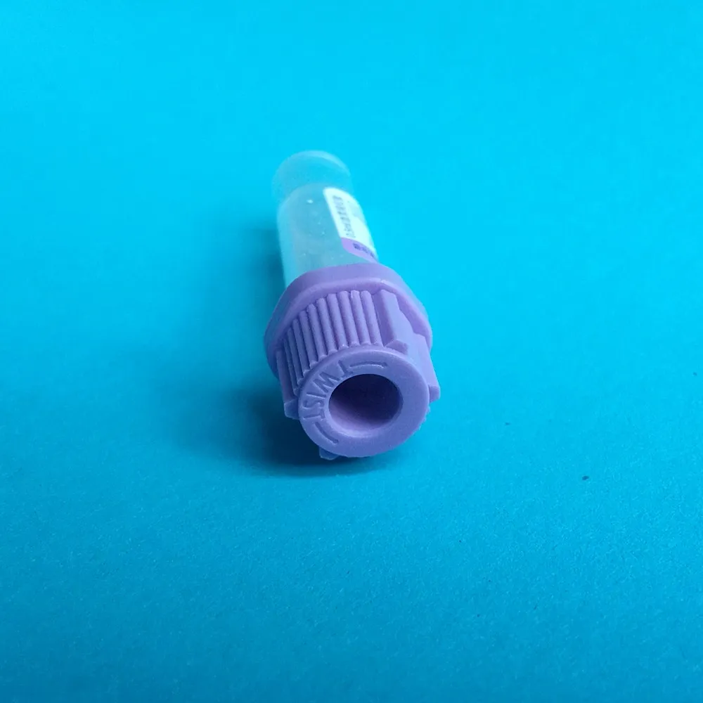 Стерильные микро трубка для забора крови с EDTAK2 фиолетовый Кепки одноразовая