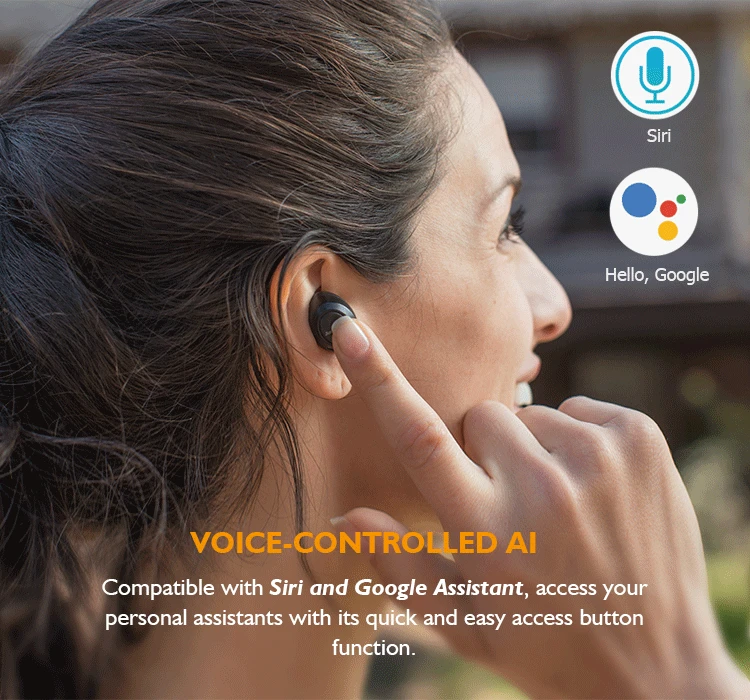 Jabees fielly прозрачные беспроводные наушники ANC Bluetooth 5,0 гарнитура сенсорный свет активные Siri наушники быстрое зарядное устройство HiFi бас
