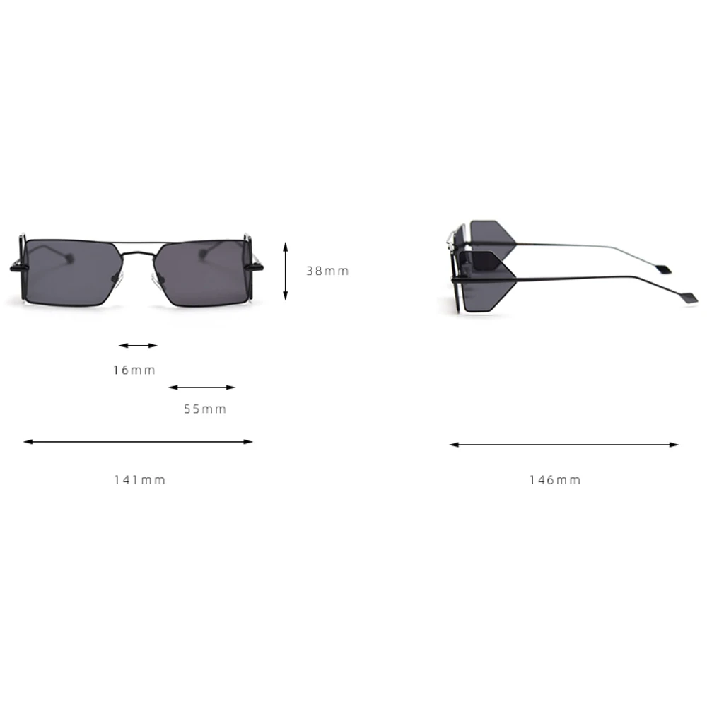 

Peekaboo metal polarized sunglasses shield side retro style high quality uv400 women square sun glasses for men summer gifts