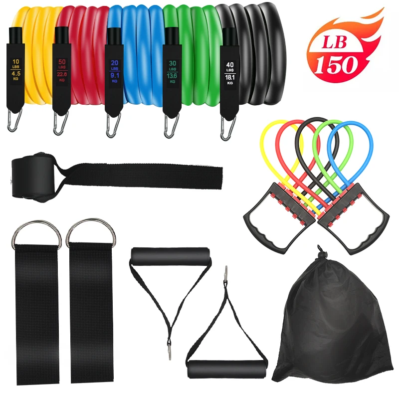 Resistance Bands Pull Rope Sport Set  Exercise Fitness Bands Rubber Tubes Band Stretch Training Home Gyms Workout Elastic