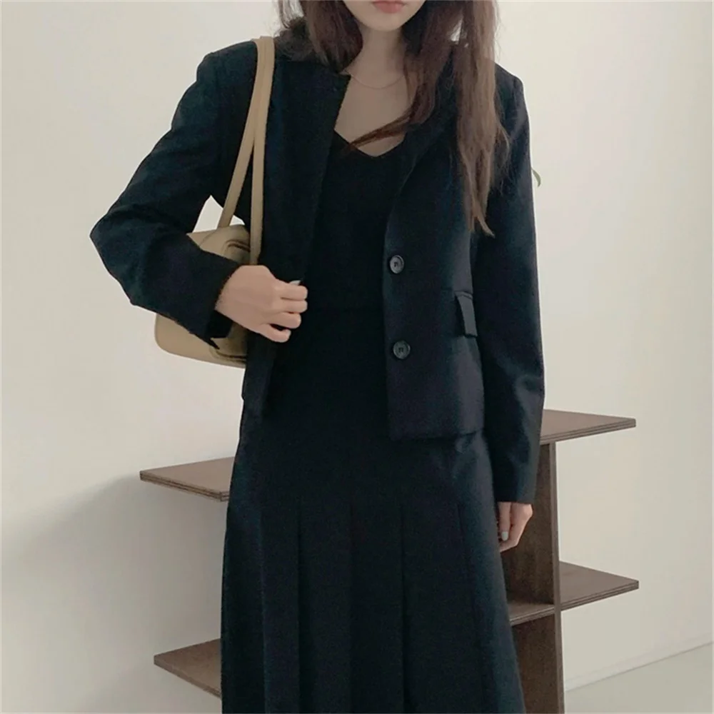 

HziriP New Arrival Gentle Sweet Slim Suits Casual Solid Chic OL Blazers Autumn Lady High Waist A-line Skirts Two Pieces Sets
