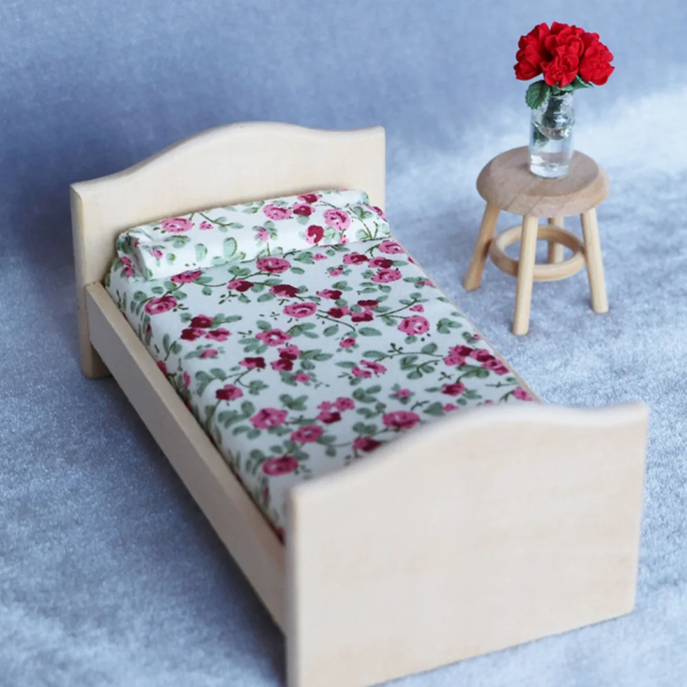 

1 Set Mini Doll Bed Furniture Adorable Miniature DIY Kids Doll Accessories