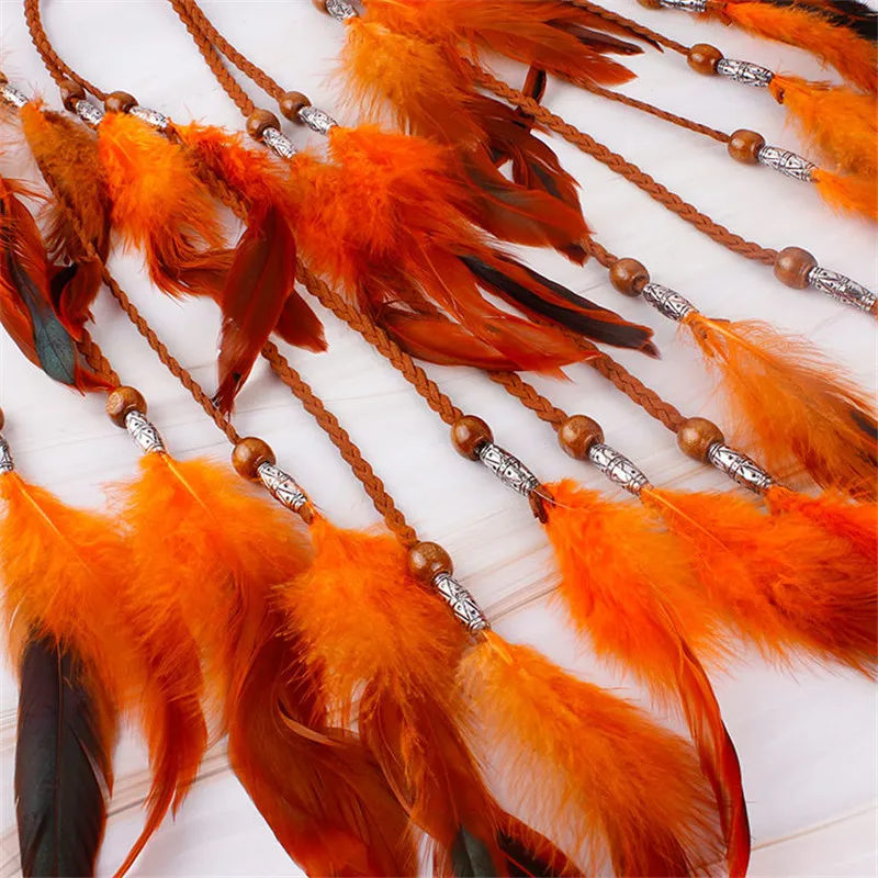 Новинка 2019 повязка на голову перо в богемном стиле головной убор веревка для