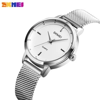 fashion womens watch stainless steel quartz wristwatch simple design womens watche ladies casual dress bracelet top brand skmei