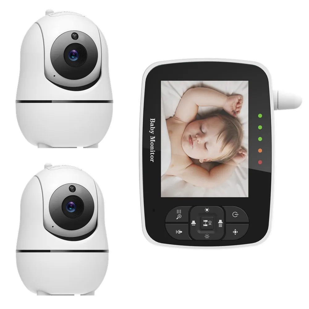 

Baby Monitor With 2 Cameras, Pan Tilt Camera, Wide-View Lens 3.5 Inchs Large Monitor, Night Vision, Two-Way Talk, Bebe monitor