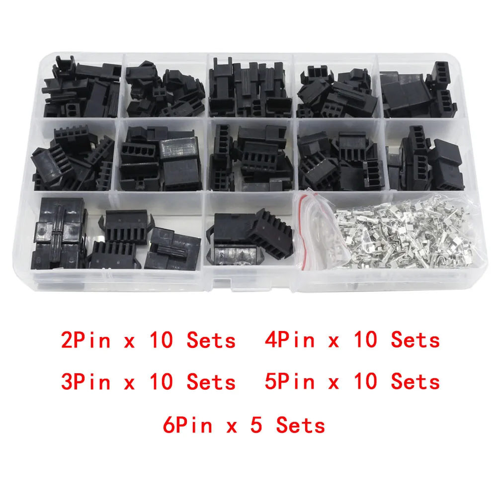

1 box of 45 Sets 2~6P SM2.54 Series Aerial Docking Connector SM Series Multipole Connector Plug with Terminal Male and Female