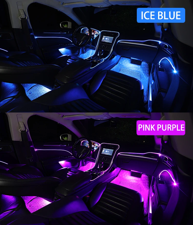 Niscarda атмосферное освещение автомобиля неоновая проволочная лента RGB несколько
