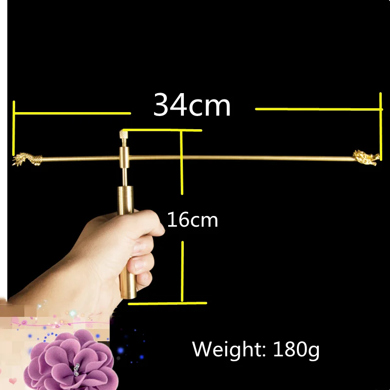 

2pcsl/Set(Box+Book+Compass)Brass Probe FENG SHUI Compass Magnetic Divine Dragon Dowsing Rod Gold and Silver Search Too