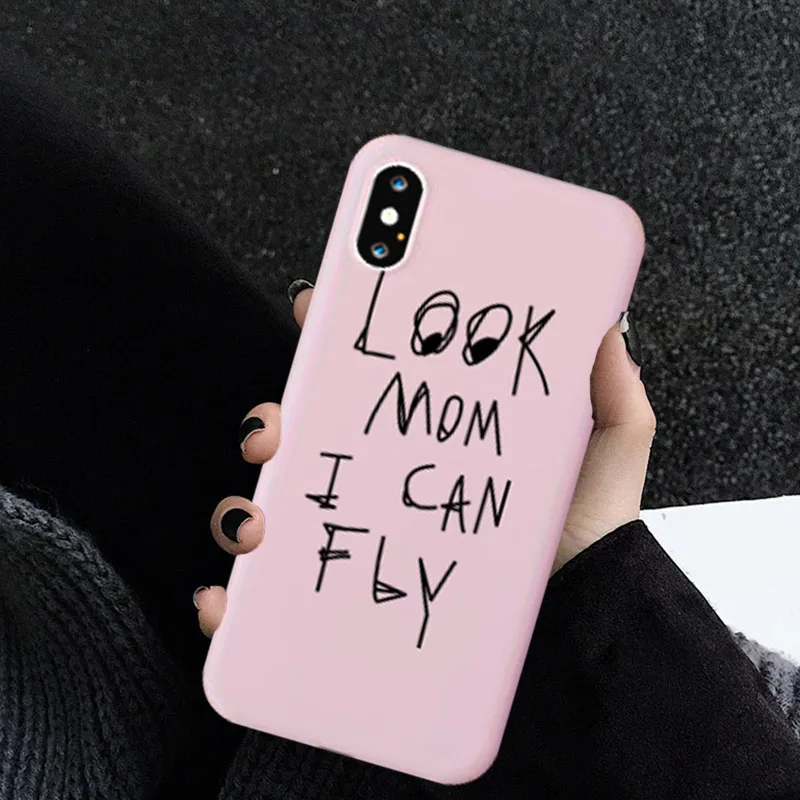 Чехол для телефона GYKZ Funny Letter Astroworld iphone 7 11 Pro XS MAX XR X 6s 8 Plus Look Mom I Can Fly Candy Color мягкий