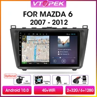 vtopek 9 4g dsp carplay 2din android 10 car radio multimedia player navigation gps for mazda 6 rui wing 2007 2012 support bose