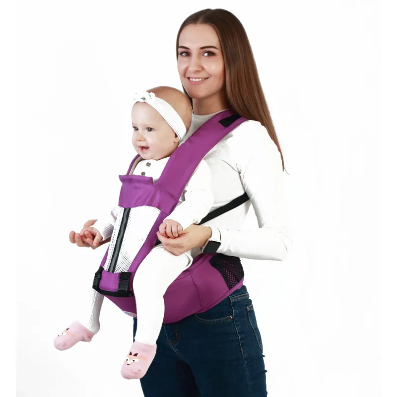Mochila ergon&oacute;mica portabeb&eacute;s con asiento de cadera para reci&eacute;n nacido, portabeb&eacute;s multifunci&oacute;n, eslinga, taburete de cintura, canguro para beb&eacute; de 0 a 48 meses-1